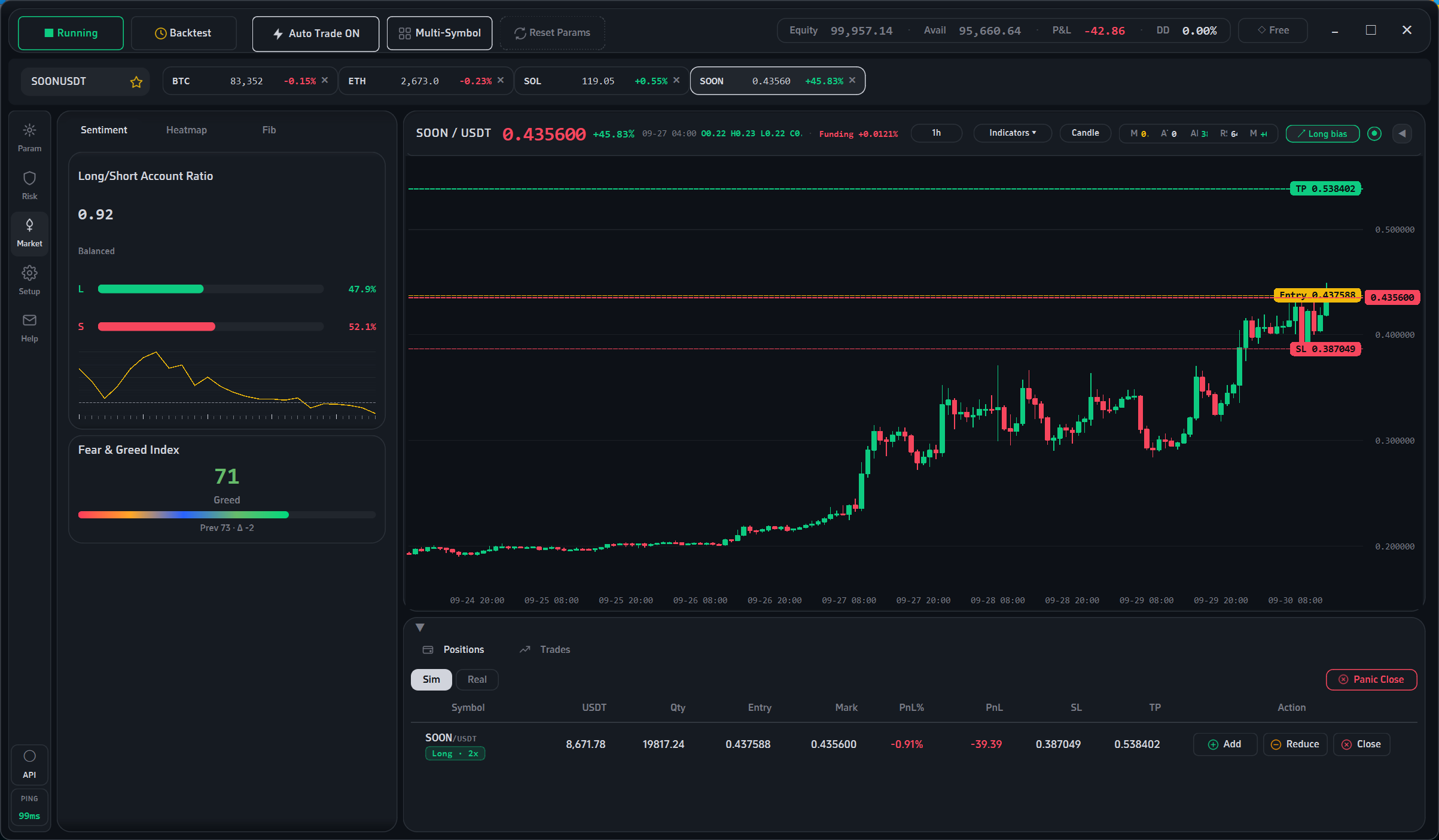 Nyx main chart interface